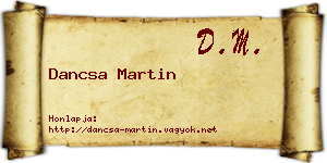 Dancsa Martin névjegykártya