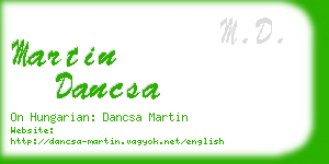 martin dancsa business card